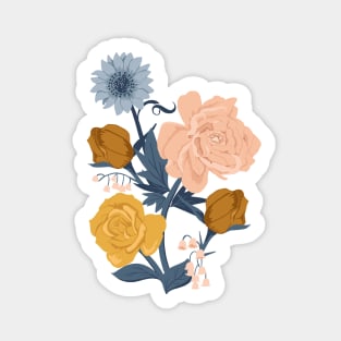 Blush + Gold Flowers on White Sticker